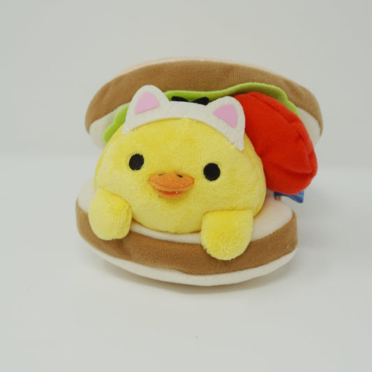 2015 Cat Kiiroitori in Sandwich Plush  - Lawson Limited Lazy Cat Neko Theme Rilakkuma - San-X